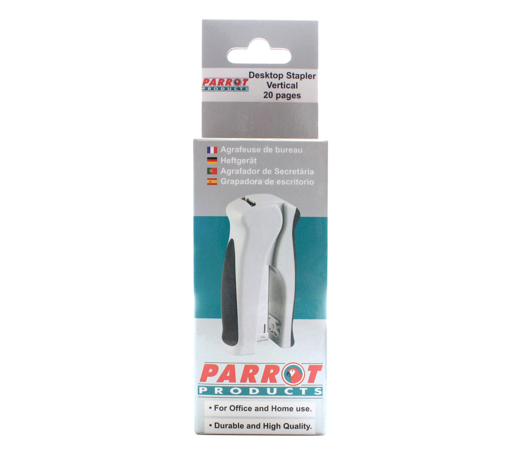 Parrot Desktop Vertical Stapler 105*(24/6 26/6) Grey 20 Pages