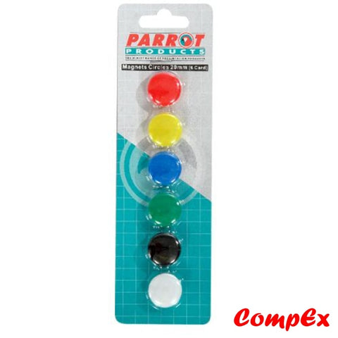 Circular Magnets (6 Per Card - Assorted Size: 20Mm) Moulded