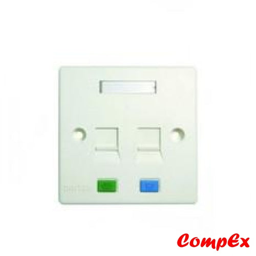 Dintek Rj45 Cat5E 2 Port Wallplate With Shutter Keystone Jacks And Wall Box Wallbox