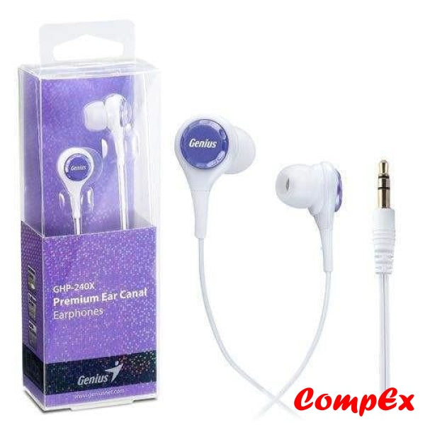 Genius Ghp-240X Premium Ear Canal Headphones Purple Headphone