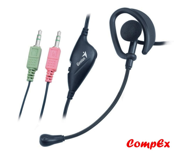 Genius Hs-105 Single Clip-On Voip Headset With Microphone Mic Single-Ear