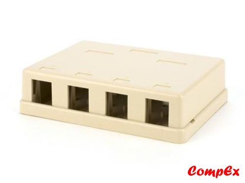 Goldx Four Port Rj45 Surface Mount Box Ivory Rj11 Wallbox