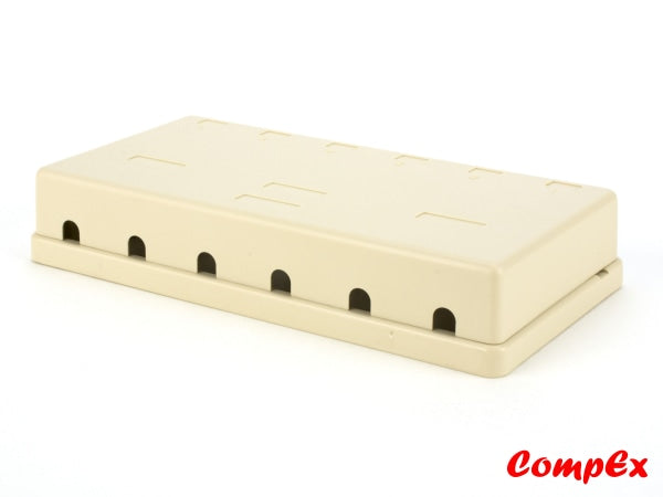 Goldx Six Port Rj11 Surface Mount Box - Ivory Wallbox