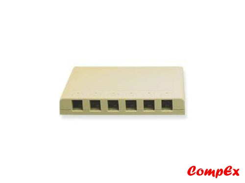 Goldx Six Port Rj11 Surface Mount Box - Ivory Wallbox