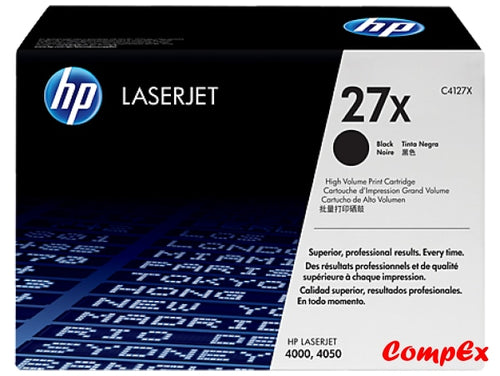 Hp 27X High Yield Black Original Laserjet Toner Cartridge (C4127X)