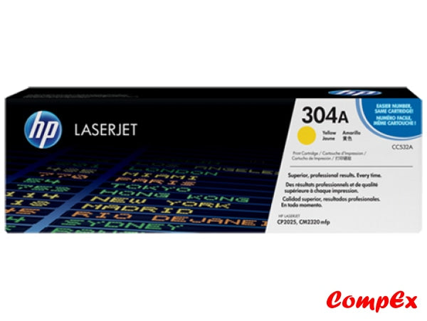 Hp 304A Yellow Original Laserjet Toner Cartridge (Cc532A)