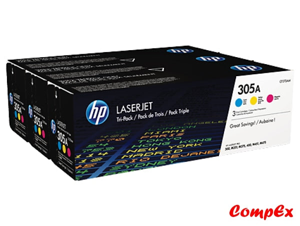 Hp 305A 3-Pack Cyan/magenta/yellow Original Laserjet Toner Cartridges (Cf370Am) Cartridge