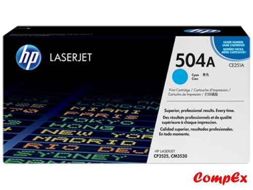 Hp 504A Cyan Original Laserjet Toner Cartridge (Ce251A)