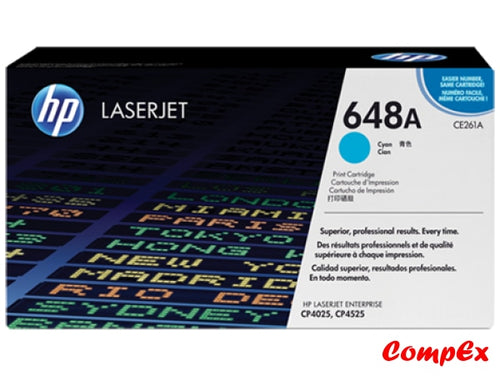 Hp 648A Cyan Original Laserjet Toner Cartridge (Ce261A)