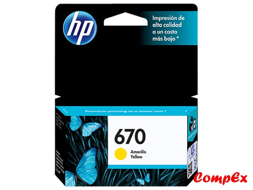 Hp 670 Yellow Original Ink Advantage Cartridge (Cz116Al)