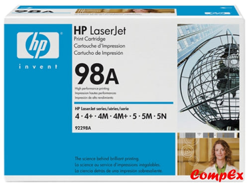 Hp 98A Black Original Laserjet Toner Cartridge (92298A)