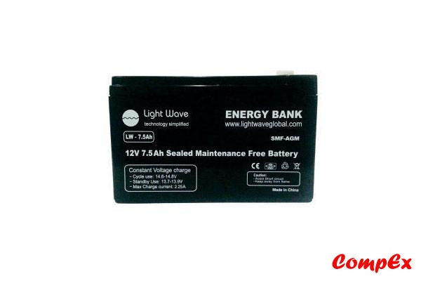 Lightwave - Sealed Maintenance Free Ups Battery Lw 7.5Ah