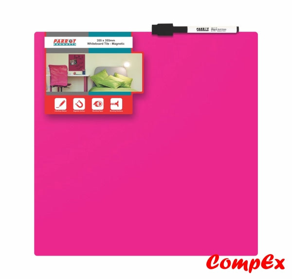 Magnetic Whiteboard Tile (355*355Mm - Pink) Whiteboards