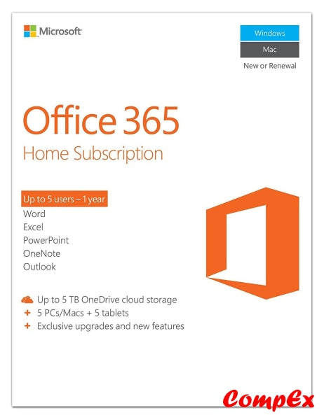 Microsoft Office 365 Home Subscription - 1 Year Software
