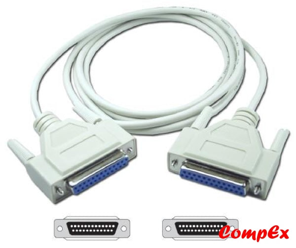 Omega Null Modem Cable Db25 Female To 3 Ft Laplink