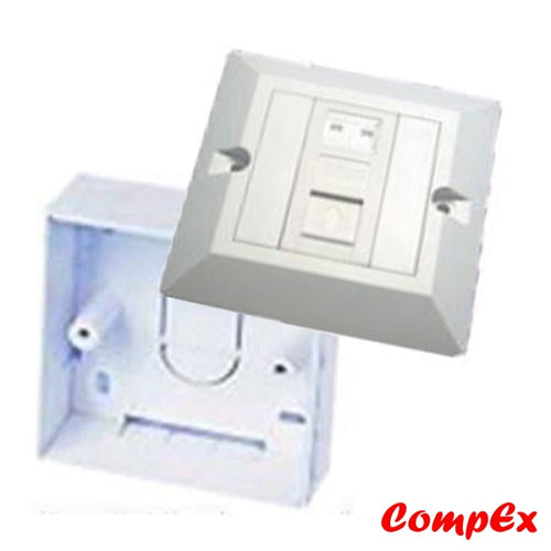 Omega Rj45 Cat6 1 Port Wallplate With Shutter Keystone Jacks And Wall Box Wallbox