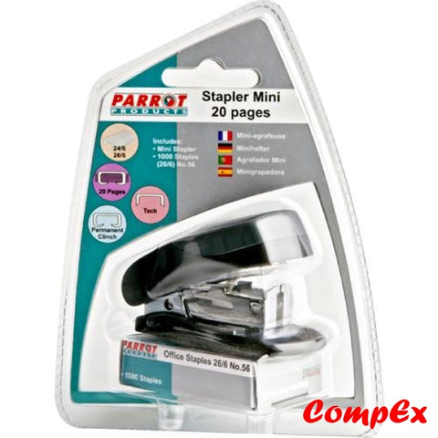 Plastic Mini Stapler (Black) And Staples (1000*26/6) Staplers