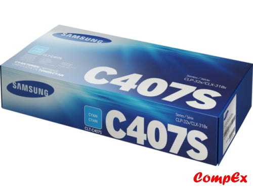 Samsung Clt-C407S Cyan Toner Cartridge (Su001A)