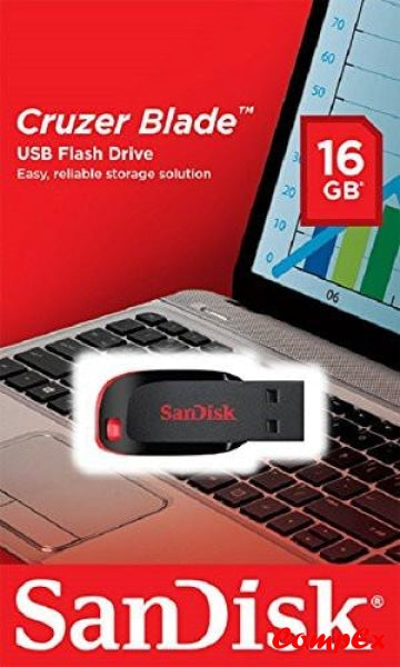 Sandisk Sdcz50 B35 16 Gb Cruzer Blade Usb 2.0 Flash Drive - Black