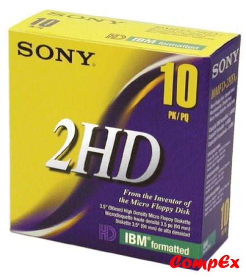 Sony 10Mfd-2Hdef 2Hd 3.5-Inch Ibm Formatted Floppy Disks Diskettes